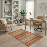 Wavy Orange Stripe Area Rug