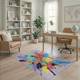 Abstract Area Vibrant Paint Splatter Abstract Area Rug