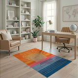 Geometric Modern Multi-color and Patterns Radiant Sunburst Geometric Area Rug
