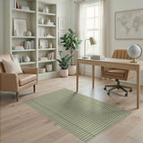 Green Checkered Washable Area Rug