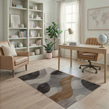 Abstract Area Grey Abstract Grey Wave Area Rug