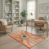 Orange Sunburst Area Rug