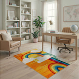 Multi-color and Patterns Whimsical Rainbow Clouds Area Rug