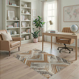 Heritage Tribal Brown and Tan Brown Tan Heritage Tribal Geometric Rug