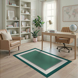 Deep Teal Green Abstract Area Rug