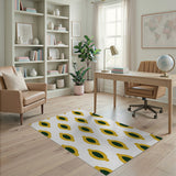 Gold Green Teardrop Persian Area Rug
