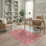 Geometric Modern Pink Pink Geometric Lattice Area Rug