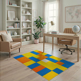Multi-color and Patterns Vibrant Geometric Block Area Rug