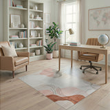 Beige and Neutral Blush Pink Organic Abstract Area Rug