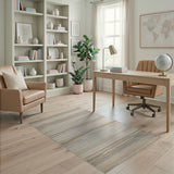 Beige Neutral Wavy Stripe Area Rug