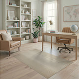 Beige Geometric Striped Textured Area Rug