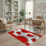 Cheerful Watermelon Slices Fruit Pattern Area Rug