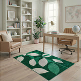 Abstract Area Emerald Green Abstract Leaf Area Rug