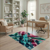Abstract Watercolor Splash Area Rug