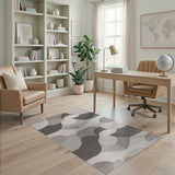 Modern Grey Geometric Abstract Geometric Modern Area Rug