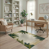 Vintage Palm Frond Coastal Area Rug