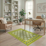 Vibrant Yellow Lemon Floral Area Rug