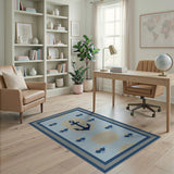 Navy Anchor Nautical Area Rug