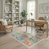 Playful ABC Letters with Cats Kids Area Rug
