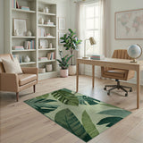 Lush Green Lush Monstera Leaf Green Area Rug