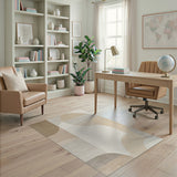 Beige Abstract Geometric Shapes Area Rug