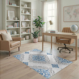 Traditional Persian Ornate Blue Mandala Persian Area Rug
