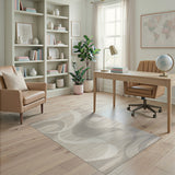 Abstract Wavy Grey Abstract Area Area Rug