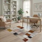 Geometric Neutral Block Area Rug