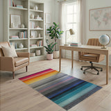 Multi-color and Patterns Geometric Modern Vibrant Multi-Color Stripe Area Rug