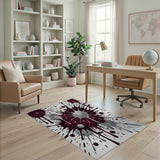 Red Silver Splatter Area Rug
