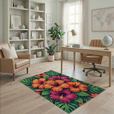 Hibiscus Bloom Multi-Color Area Rug