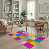 Vibrant Patchwork Multi-Color Geometric Area Rug