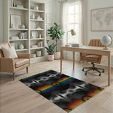 Rainbow Vinyl Soundwave Area Rug