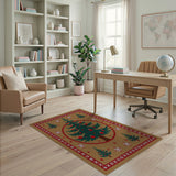 Christmas Tree Tribal Border Area Rug