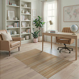 Tan and Beige Striped Woven Area Rug