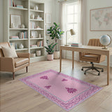 Floral Vintage Pink Elegant Pink Floral Vintage Area Rug