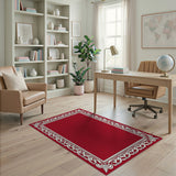 Red Border Ornate Red Persian Border Area Rug