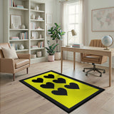 Sunny Yellow Pixel Hearts Area Rug