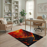 Surreal Fiery Lava Mountains Area Rug
