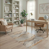 Beige Tan Diamond Geometric Area Rug
