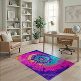 Vibrant Tie-Dye Spiral Area Rug