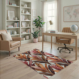 Torch Ginger Flower Leaf Pattern Area Rug