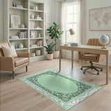 Ornate Green Art Nouveau Frame Rug