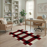 Red Black Buffalo Check Rustic Area Rug