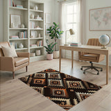 Southwestern Geometric Diamond Brown Tan Rug