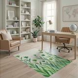Lush Green Floral Area Rug