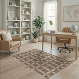 Brown and Tan Rustic Brown Tan Plaid Check Area Rug