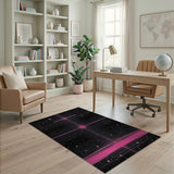 Neon Cosmic Grid Pink Area Rug