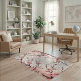 Ornate Pink Cherry Blossom Area Rug