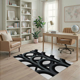 ODIKA Modern Geometric Arch Washable Rug - Low Pile Non-Slip Area Rug